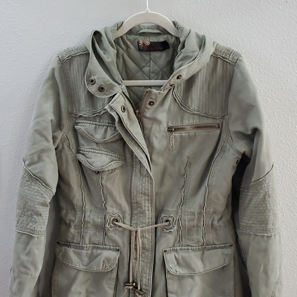 B by Burton green canvas military army parka - Picture 2 of 11